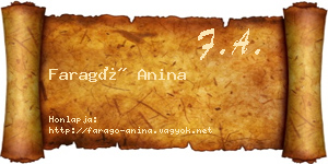 Faragó Anina névjegykártya